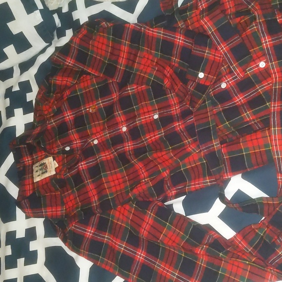 Kiel James Patrick Flannel Button down Maxi dress - Picture 3 of 4